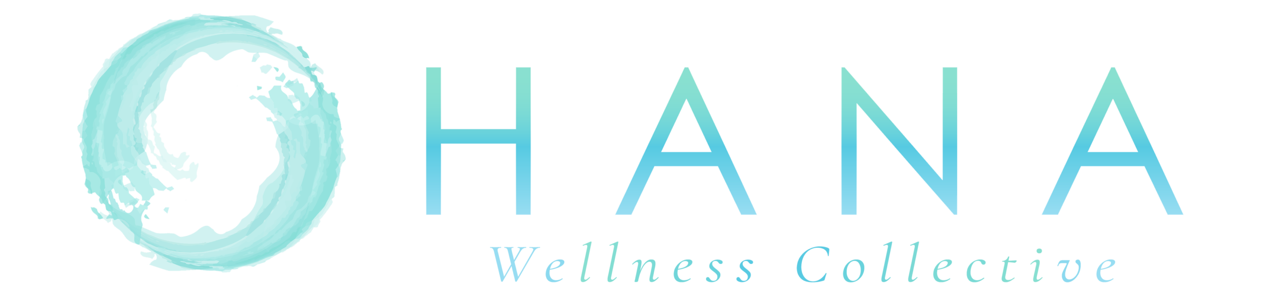 Logo with the word 'HANA' and 'Wellness Collective' underneath, featuring a circular brushstroke design.